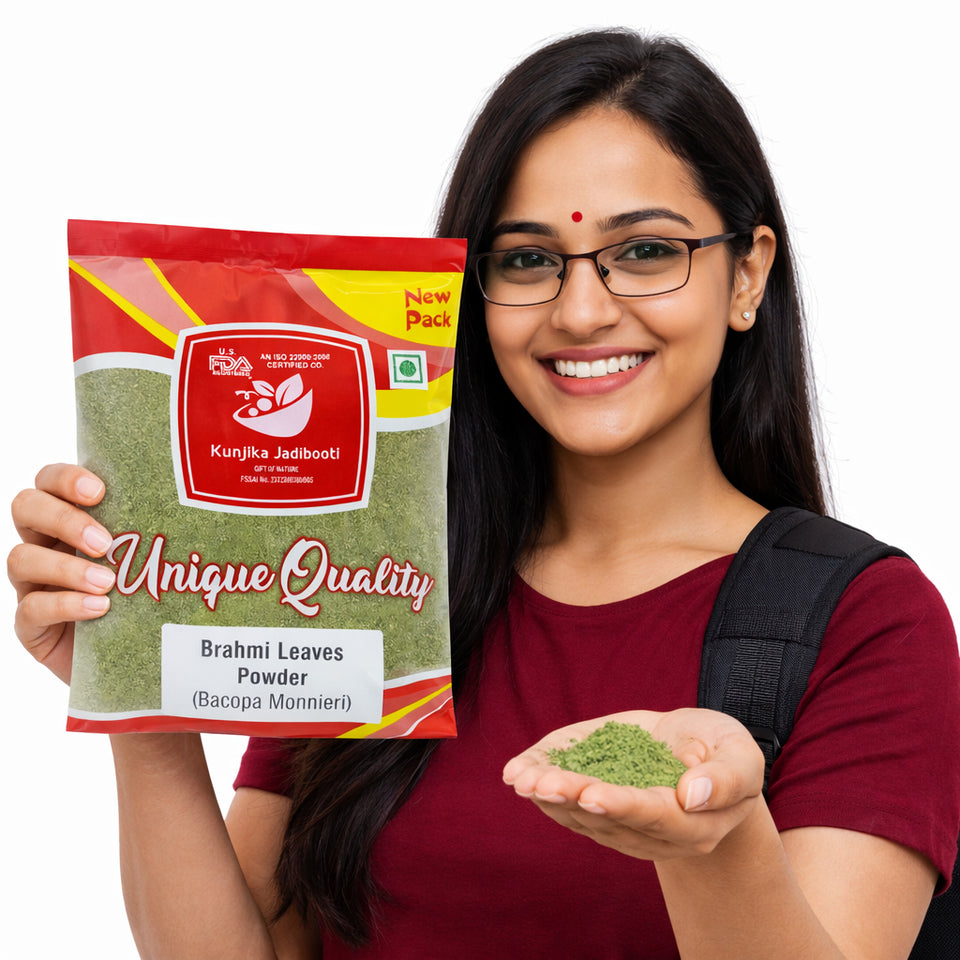 Kunjika Jadibooti Brahmi Powder / Bacopa Monnieri /  Bramini / Brahmi / Bhrami / Bharmi Powder - 100 gm