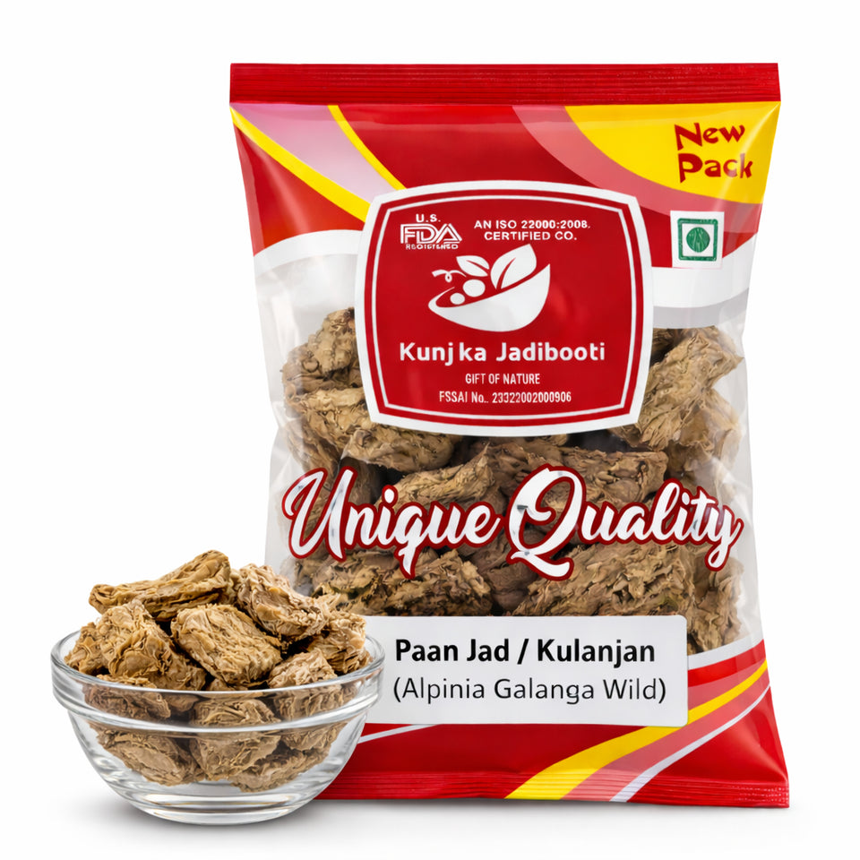 Kunjika Jadibooti Paan Jadd - Kulinjan - Alpinia Galanga Wild - Siamese Ginger - Thai Ginger -100 grams