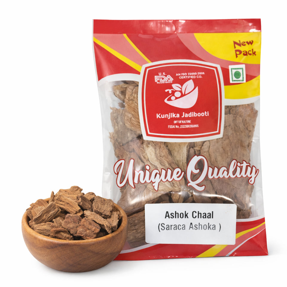 Kunjika Jadibooti Ashok Chaal - Ashoka Bark - Saraca Ashoka Bark - Ashok Tree Bark - 100 gm
