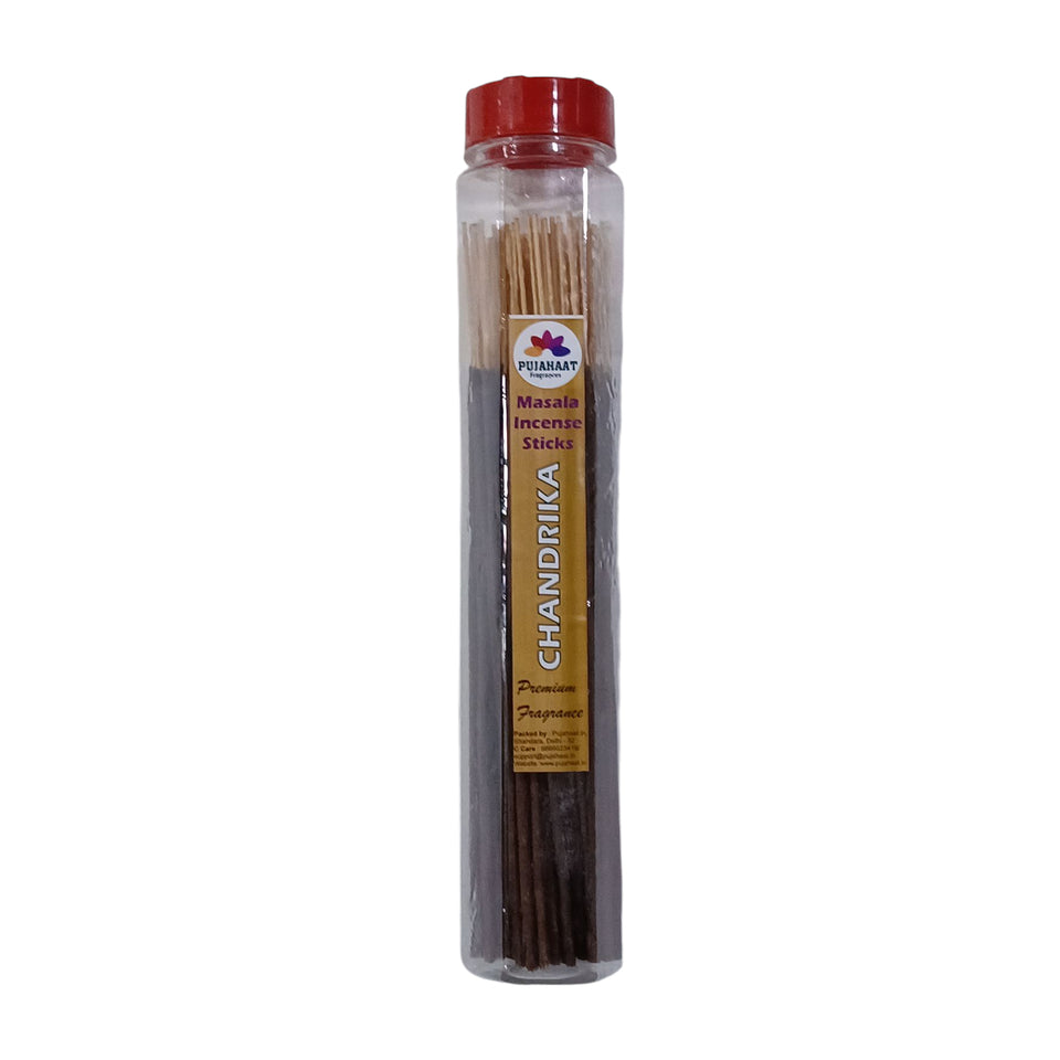 Pujahaat Premium Scented Incense Stick Masala Agarbatti | No Charcoal Incense Sticks, 100% Herbal Fragrance Agarbatti, 0% Sulphates - Chandrika Fragrance