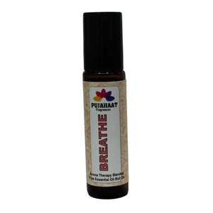 Pujahaat Breathe Free Aromatherapy Roll-on | Blend of pure & natural Essential Oils | Relief for Breathing Difficulties| Crafted by Certified Aromatherapists 10ml/0.33 fl oz - Breathe Free Roll-on