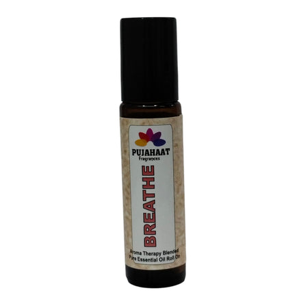 Pujahaat Breathe Free Aromatherapy Roll-on | Blend of pure & natural Essential Oils | Relief for Breathing Difficulties| Crafted by Certified Aromatherapists 10ml/0.33 fl oz - Breathe Free Roll-on
