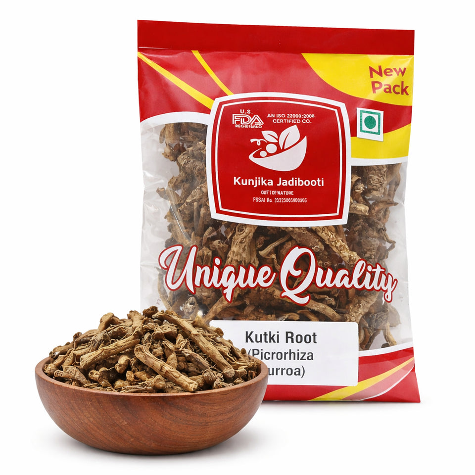 Kunjika Jadibooti Kutki Root - Katuki - katuka - Picrorrhiza Kurrora Dried Root 100 gm