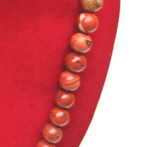 Red Jasper Crystal Round Beads Necklace 15 Inches 8mm Beads Semi precious Mala