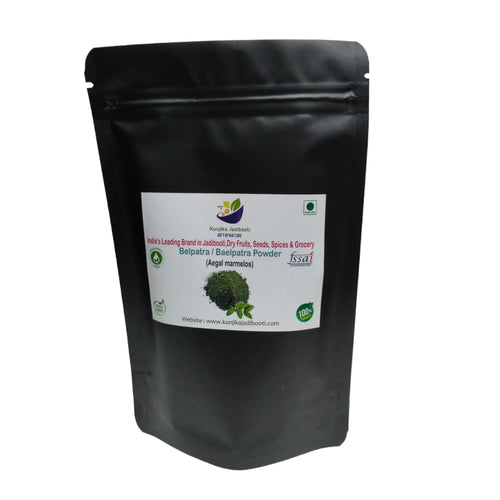Kunjika Jadibooti Bael Patra (Aegle marmelos) Powder | Bael Patra Powder | Cold Processd Bel patra leaf powder | Bilva patra leaves powder - 100 gm