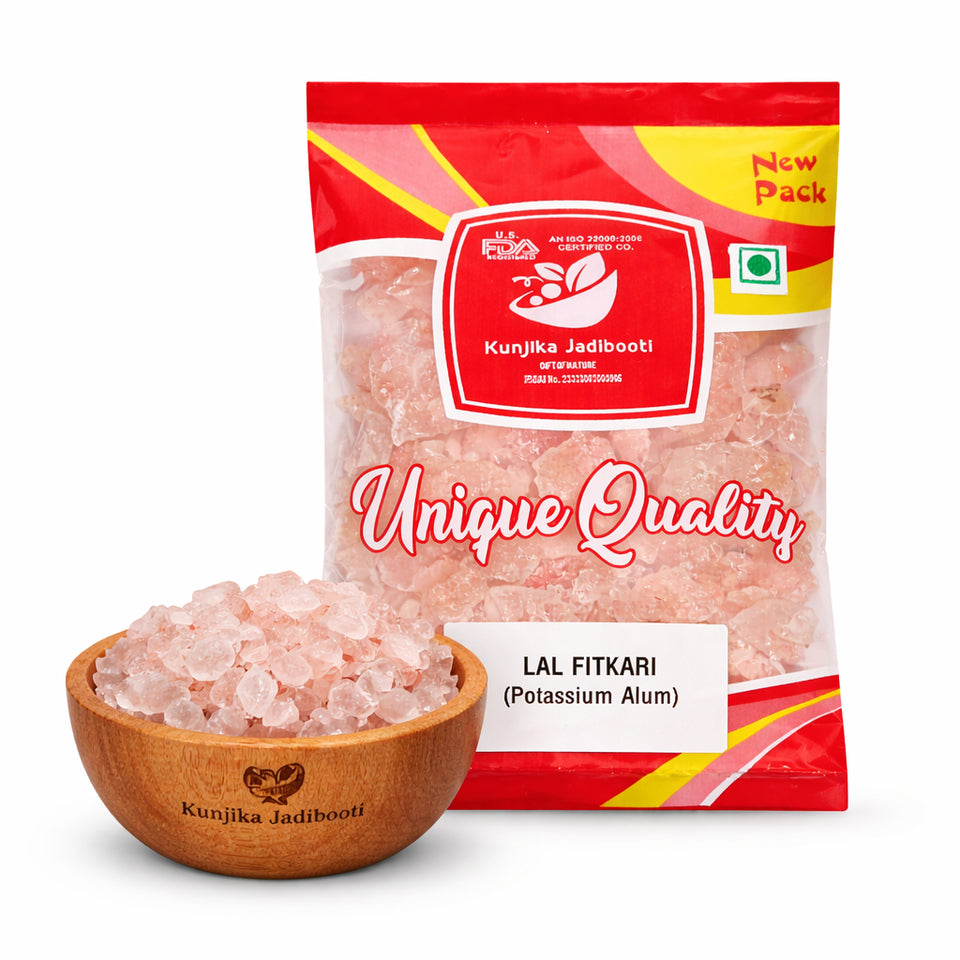 Kunjika Jadibooti Fitkari Lal - Phitkari Lal - Potassium Alum - Alum Red - 100 gm