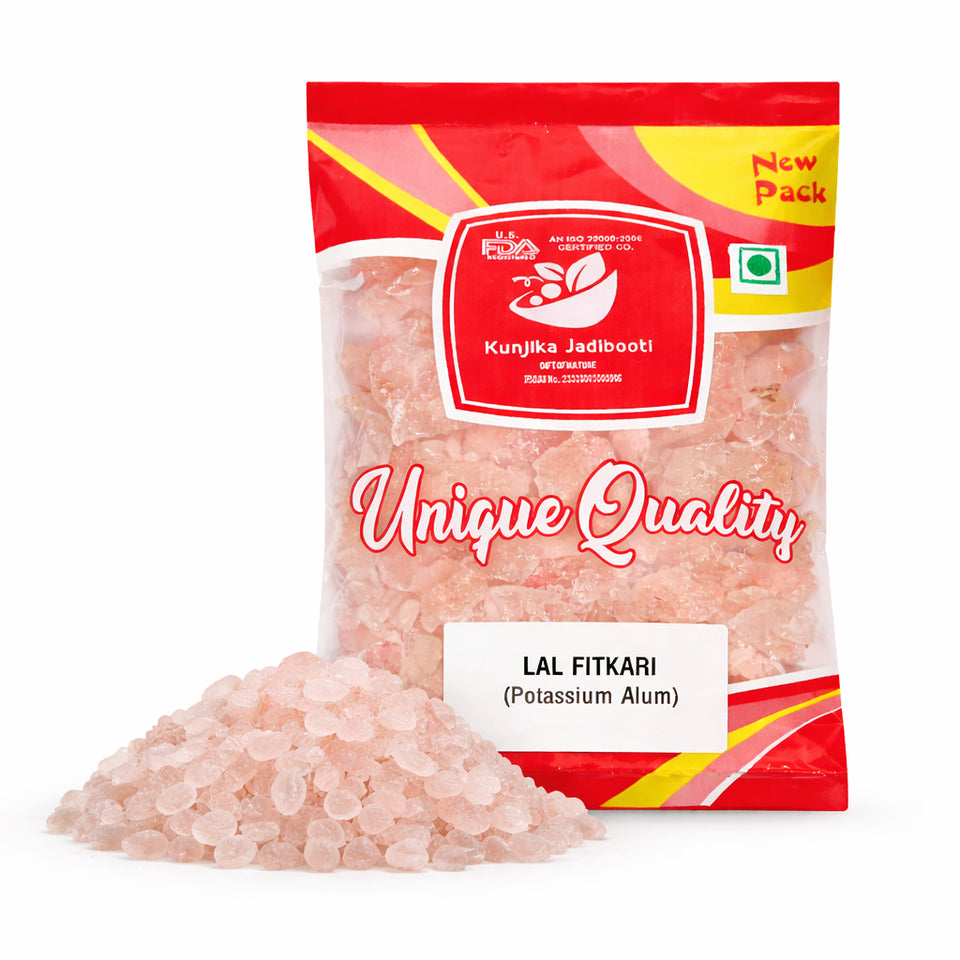 Kunjika Jadibooti Fitkari Lal - Phitkari Lal - Potassium Alum - Alum Red - 100 gm