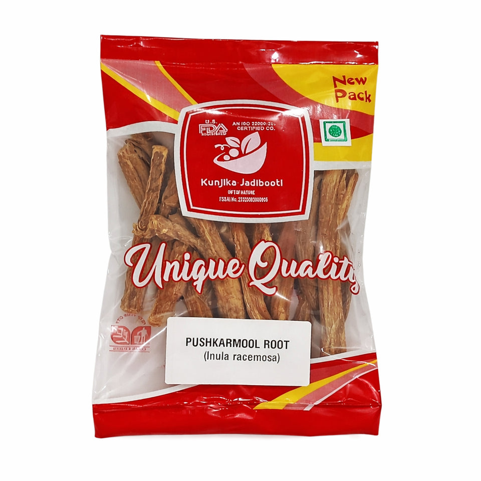 Kunjika Jadibooti Pushkarmool Roots-Inula Racemosa-Raw Herbs-Pushkar Mool-Orris Root-Jadi Booti-Single Herbs - 100 gm