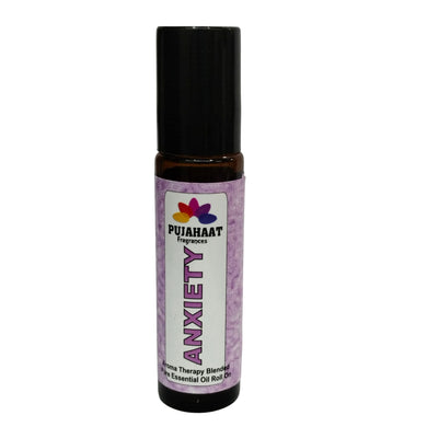 Pujahaat Anxiety Relief Aromatherapy Roll-on | Blend of pure & natural Essential Oils |  for Mind & Body | Crafted by Certified Aromatherapists 10ml/0.33 fl oz - Anxiety Relief Roll-on