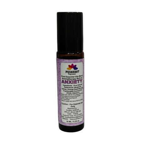 Pujahaat Anxiety Relief Aromatherapy Roll-on | Blend of pure & natural Essential Oils |  for Mind & Body | Crafted by Certified Aromatherapists 10ml/0.33 fl oz - Anxiety Relief Roll-on