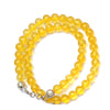 Citrine Crystal Round Beads Necklace 15 Inches 8mm Beads Semi precious Mala