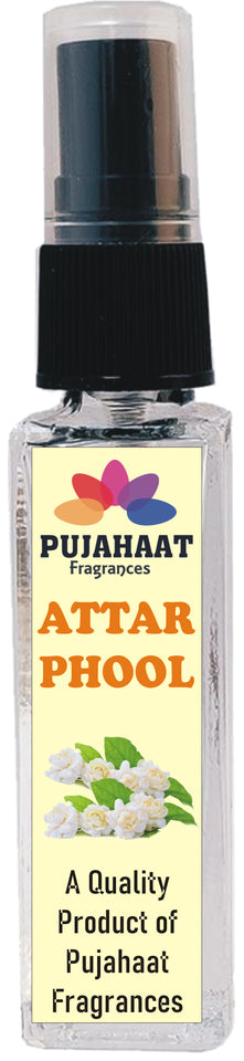Pujahaat Mayur Raj, Lotus, Kachha Bela, Attar Phool Set of 4 Perfume Attar Spray 8ml | itra/ittar Perfume | For Pooja/Personal Use