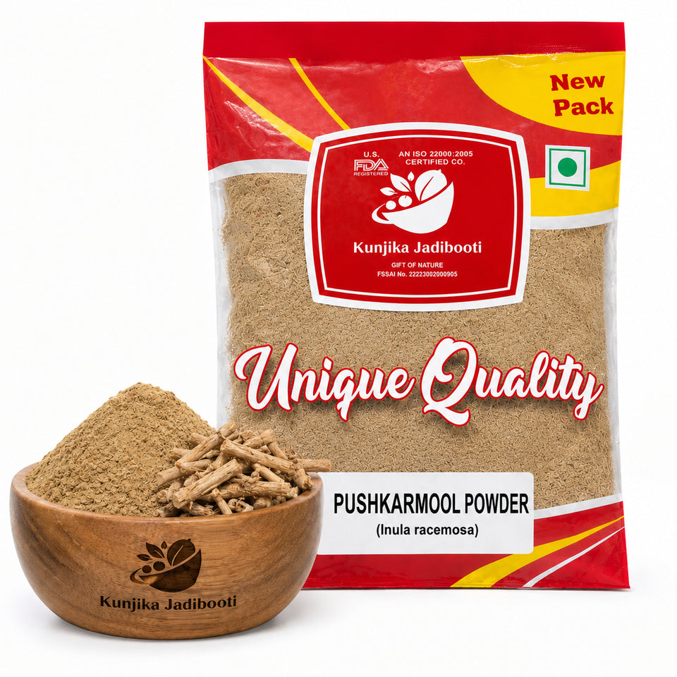 Kunjika Jadibooti Pushkarmool Powder -Inula Racemosa-Raw Herbs-Pushkar Mool-Orris Powder -Jadi Booti-Single Herbs Powder - 100 gm