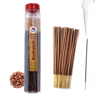 Pujahaat Premium Scented Incense Stick Masala Agarbatti | No Charcoal Incense Sticks, 100% Herbal Fragrance Agarbatti, 0% Sulphates - Rudraksha Fragrance
