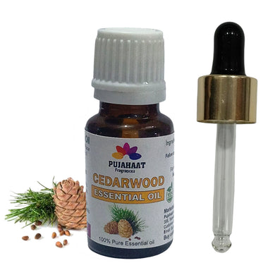 Pujahaat Natural Cedarwood Essential Oil (Juniperus Virginiana) Pure | Non-Sticky | Non-greasy | Lightweight | Men & Women | All Skin Types - Vegan & Cruelty free - 15 ml