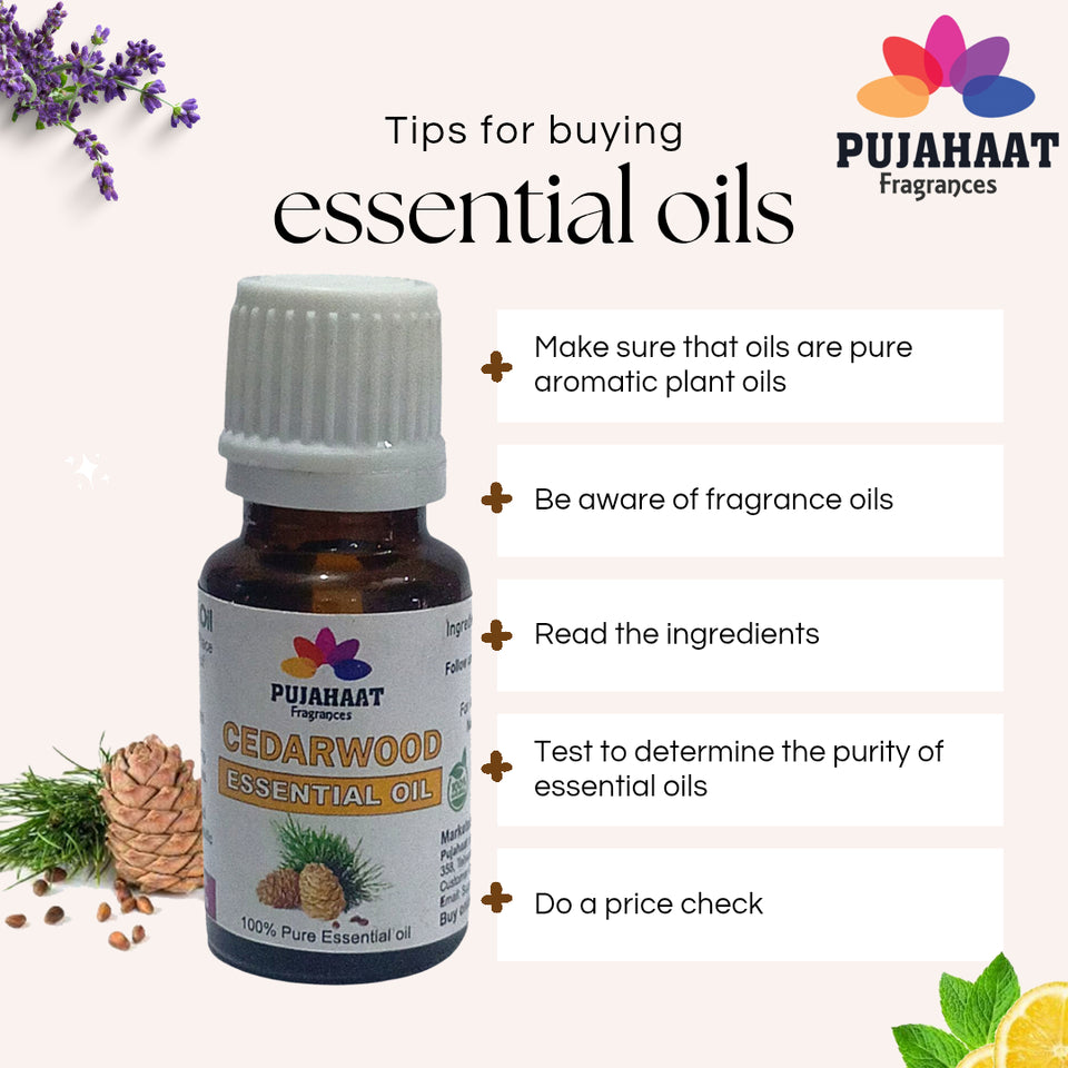 Pujahaat Natural Cedarwood Essential Oil (Juniperus Virginiana) Pure | Non-Sticky | Non-greasy | Lightweight | Men & Women | All Skin Types - Vegan & Cruelty free - 15 ml