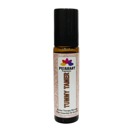 Pujahaat Tummy Tamer Aromatherapy Roll-on | Blend of pure & natural Essential Oils |  for Mind & Body | Crafted by Certified Aromatherapists 10ml/0.33 fl oz - Tummy Tamer Roll-on