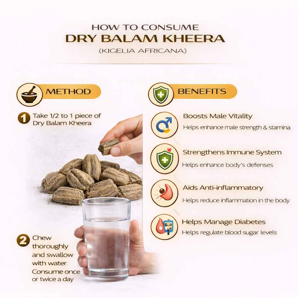 Kunjika Jadibooti Balam Kheera Dry - Balam Khera - Kigelia africana - Dry Balam Khira | Jadi Booti Whole - 100 gm