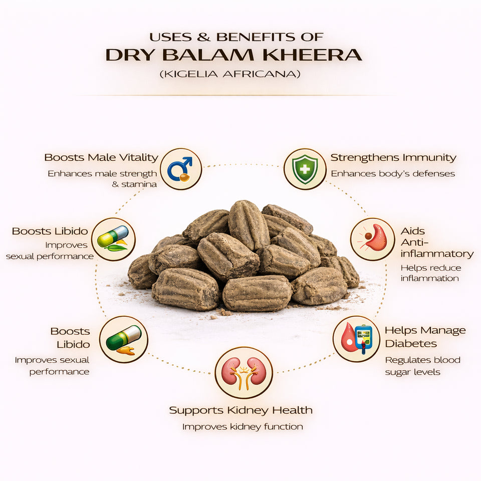 Kunjika Jadibooti Balam Kheera Dry - Balam Khera - Kigelia africana - Dry Balam Khira | Jadi Booti Whole - 100 gm