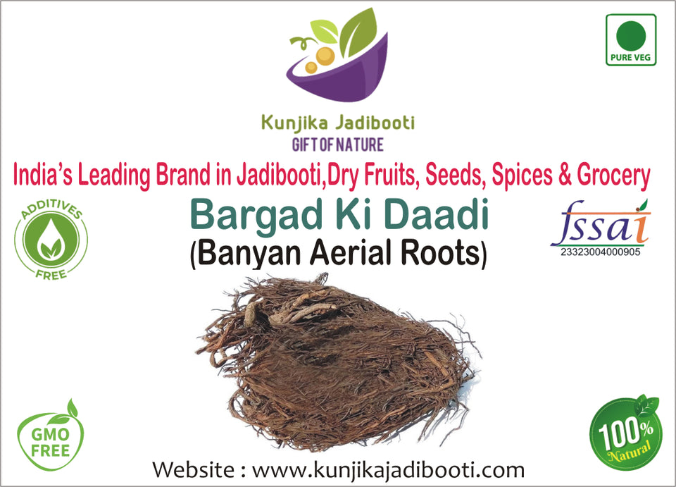 Kunjika Jadibooti Bargad Ki Dadhi - Bar Ki Dari - Badh Ki Dadhi - Banyan Aerial Roots - Pure & Natural | Jadi Booti Whole - 100 gm