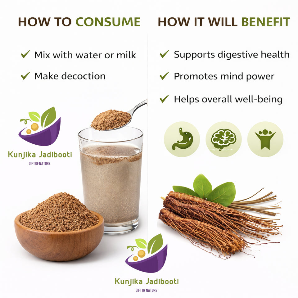 Kunjika Jadibooti Bargad Ki Dadhi - Bar Ki Dari - Badh Ki Dadhi - Banyan Aerial Roots - Pure & Natural | Jadi Booti Powder - 100 gm