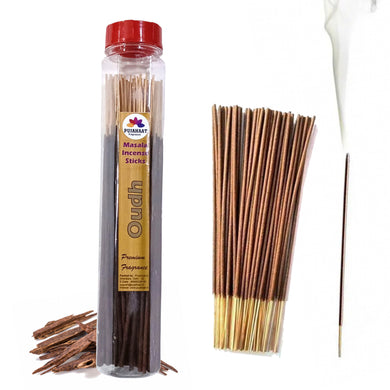 Pujahaat Premium Scented Incense Stick Masala Agarbatti | No Charcoal Incense Sticks, 100% Herbal Fragrance Agarbatti, 0% Sulphates - Oudh Fragrance