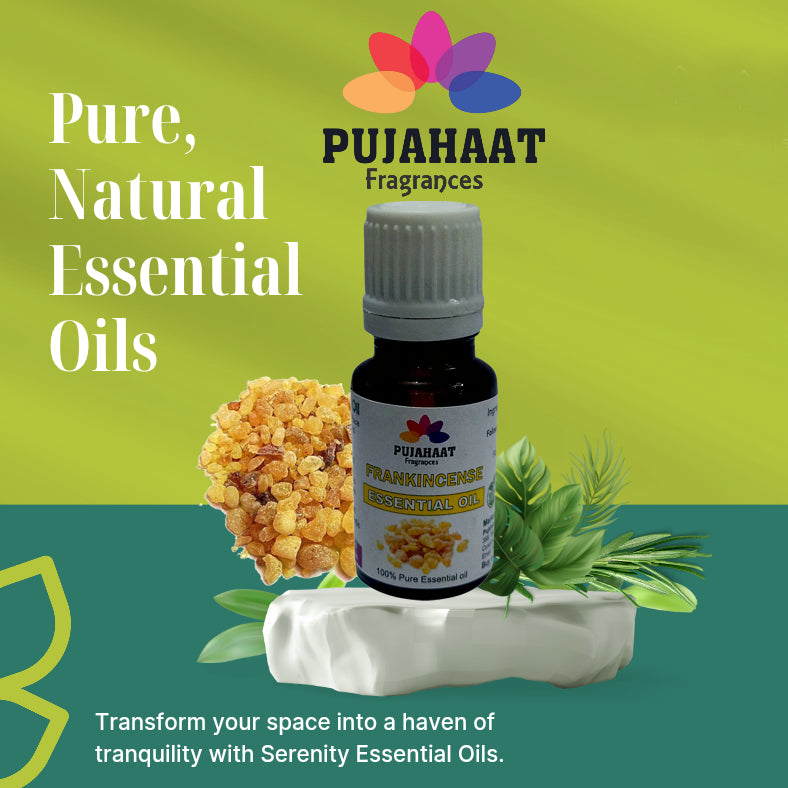 Pujahaat Frankincense Oil - Pure and Undiluted Frankincense Essential Oil for Skin Tightening, Fine Lines, and Aromatherapy Benefits - Ideal for face - Vegan & Cruelty free - 15 ml