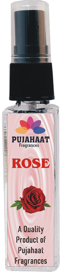 Pujahaat Set of 4 Perfume Attar Spray 8ml | itra/ittar Perfume | For Pooja/Personal Use Rose, Mogra, Raatrani, Rajnigandha