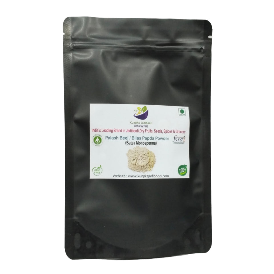 Kunjika Jadibooti Palash Beej Powder - Palash Seeds - Tesu Beej - Bilas Papda - Butea Monosperma Powder - 100 gm