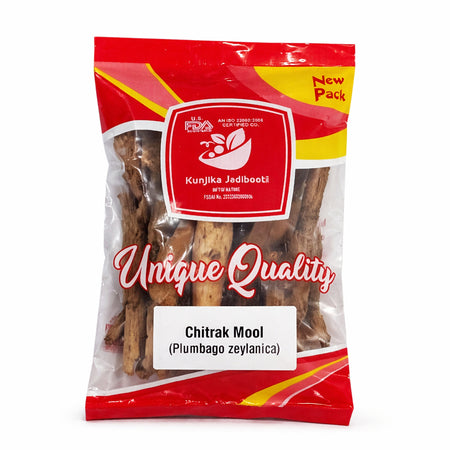 Kunjika Jadibooti Chitrak Mool - Chitrak Jadd - Chita Jadd - Plumbago Indica - Plumbago zeylanica - 100 gm