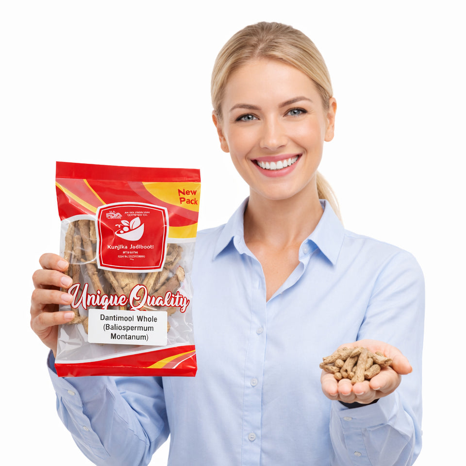 Kunjika Jadibooti Dantimool - Danti Mool - Danti - Hakum - Biliospermum - Montanum - Wild Castor - Red Physic Nut Dried Herb - 100 gm