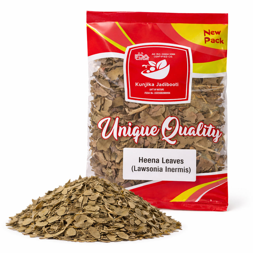 Kunjika Jadibooti Mehandi Leaves | Henna Mehandi Leaves | Whole Natural Pure Henna Leaves - 100 gm