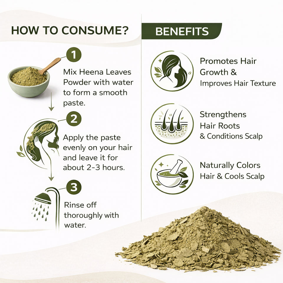 Kunjika Jadibooti Mehandi Leaves | Henna Mehandi Leaves | Whole Natural Pure Henna Leaves - 100 gm