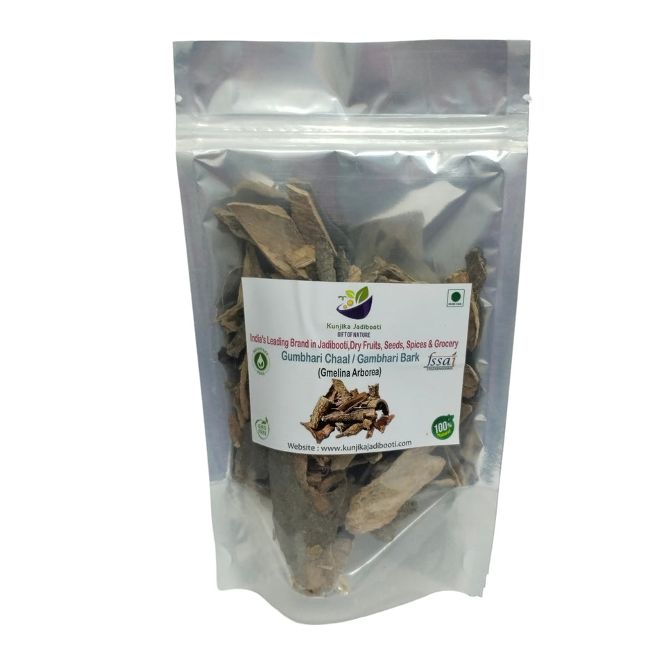 Kunjika Jadibooti Gambhari Chhal - Ghambar Chaal - Gambhari Ki Chhal - Gamhar Bark - Gmelina Arborea Bark - 100 gm