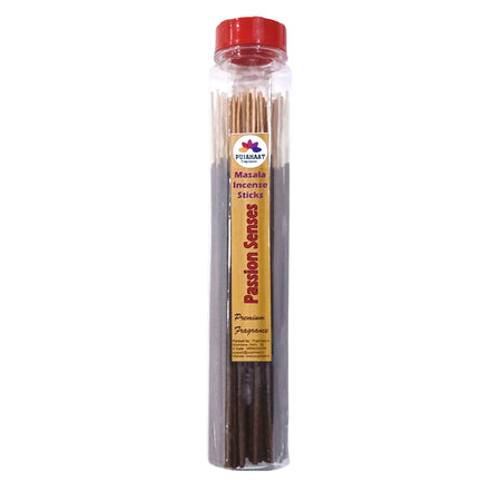 Pujahaat Premium Scented Incense Stick Masala Agarbatti | No Charcoal Incense Sticks, 100% Herbal Fragrance Agarbatti, 0% Sulphates - Passion Senses Fragrance