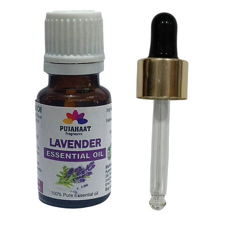 Pujahaat Lavender Essential Oil for Healthy Hair & Growth, Skin, Hair Fall Control and Relaxing Sleep| Lavandula Angustifolia | 100% Pure, Natural, Undiluted - Vegan & Cruelty free - 15 ml