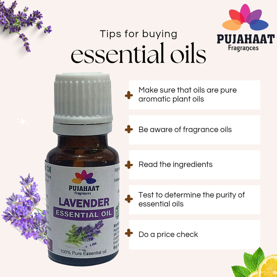 Pujahaat Lavender Essential Oil for Healthy Hair & Growth, Skin, Hair Fall Control and Relaxing Sleep| Lavandula Angustifolia | 100% Pure, Natural, Undiluted - Vegan & Cruelty free - 15 ml