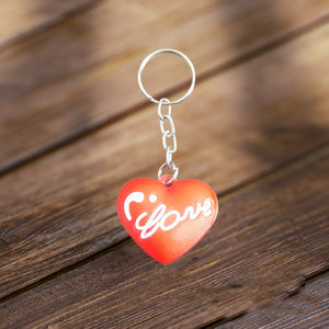 Heart 3D Silicone Rubber Keychain Soft