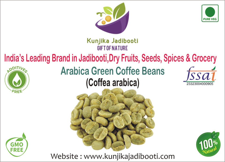 Kunjika Jadibooti Green Coffee Beans | Natural Immunity Booster and Weight Management Partner - 100 gm