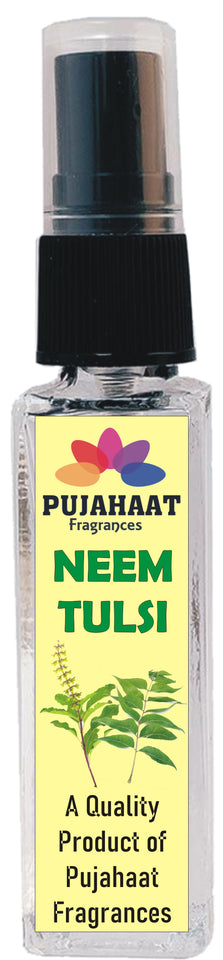 Pujahaat Tulsi, Lemongrass, Neem Tulsi, Rajnigandha Set of 4 Perfume Attar Spray 8ml | itra/ittar Perfume | For Pooja/Personal Use