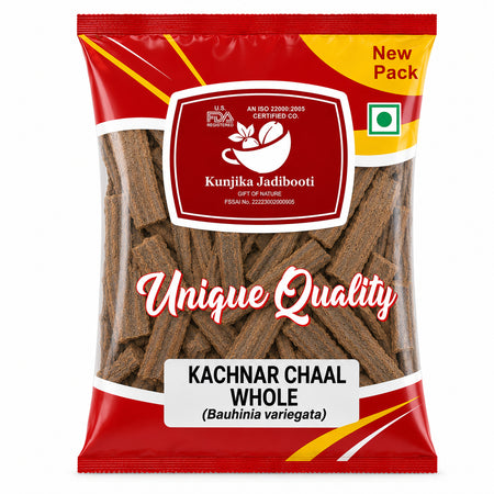 Kunjika Jadibooti Kachnar Chhal - Kachnar Ki Chaal - Kachnaar Chhal - Bauhinia Variegata Bark - Orchid Tree Bark - 100 gm
