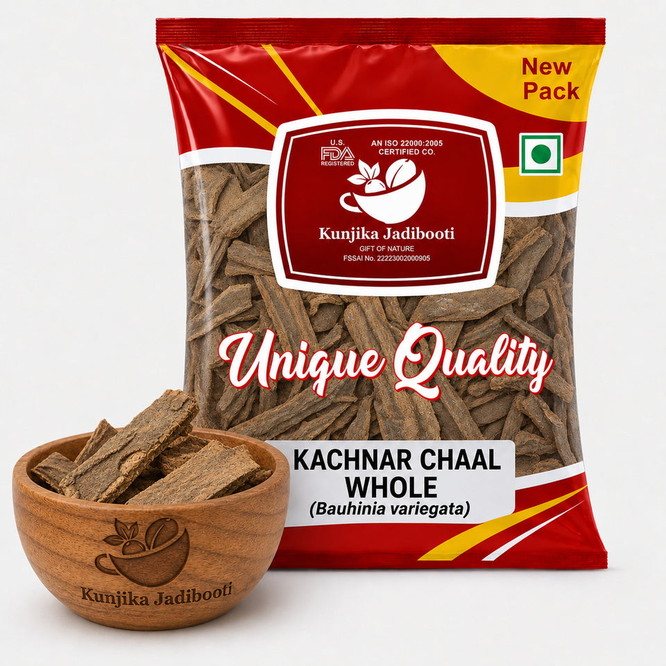 Kunjika Jadibooti Kachnar Chhal - Kachnar Ki Chaal - Kachnaar Chhal - Bauhinia Variegata Bark - Orchid Tree Bark - 100 gm