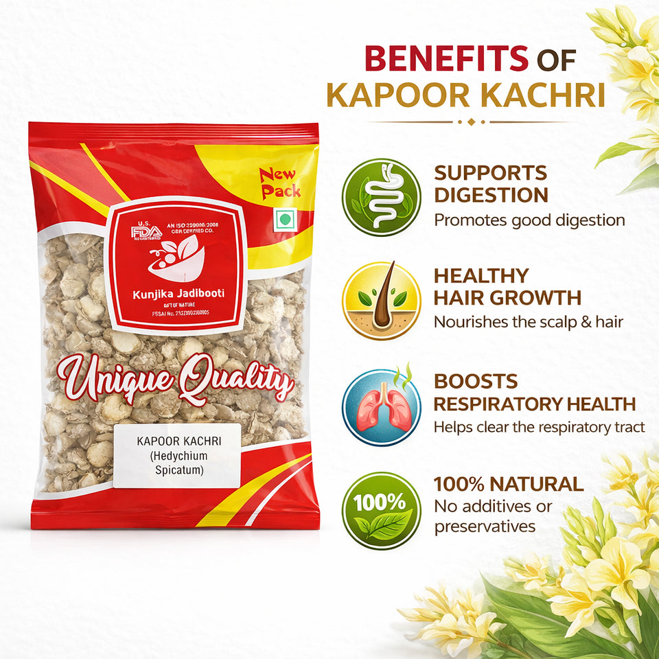 Kunjika Jadibooti  Kapoor Kachri - Kapur Kachri - kachli - Ginger Lily - karchuralu - Hedychium Spicatum - Ekangi - Spiked Gingen Lily  - 100 gm