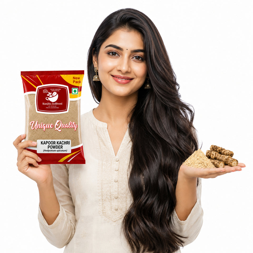 Kunjika Jadibooti  Kapoor Kachri Powder - Kapur Kachri - kachli - Ginger Lily - karchuralu - Hedychium Spicatum - Ekangi - Spiked Gingen Lily Powder - 100 gm