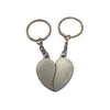 Love Heart Magnet Couple Keychain (Set of 2 keychains) (Silver) Metal Keychain for Men and Women for Bags, Pouches, Car, Bike, gifting (Key Chain & Keyring) Broken Heart