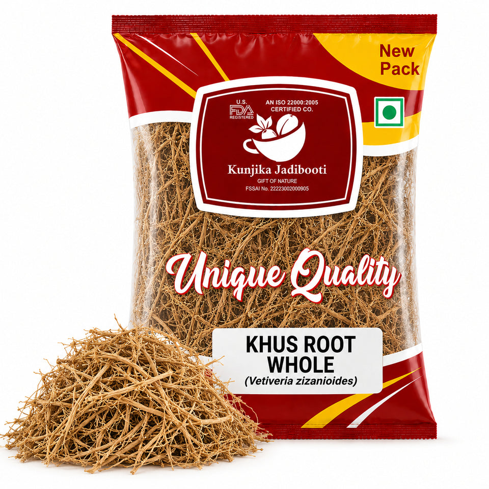 Kunjika Jadibooti Khas Root- Khus Jad - Ushira - Vetiver Roots - Vetiveria Zizanioides - Ramacham - 100 gm