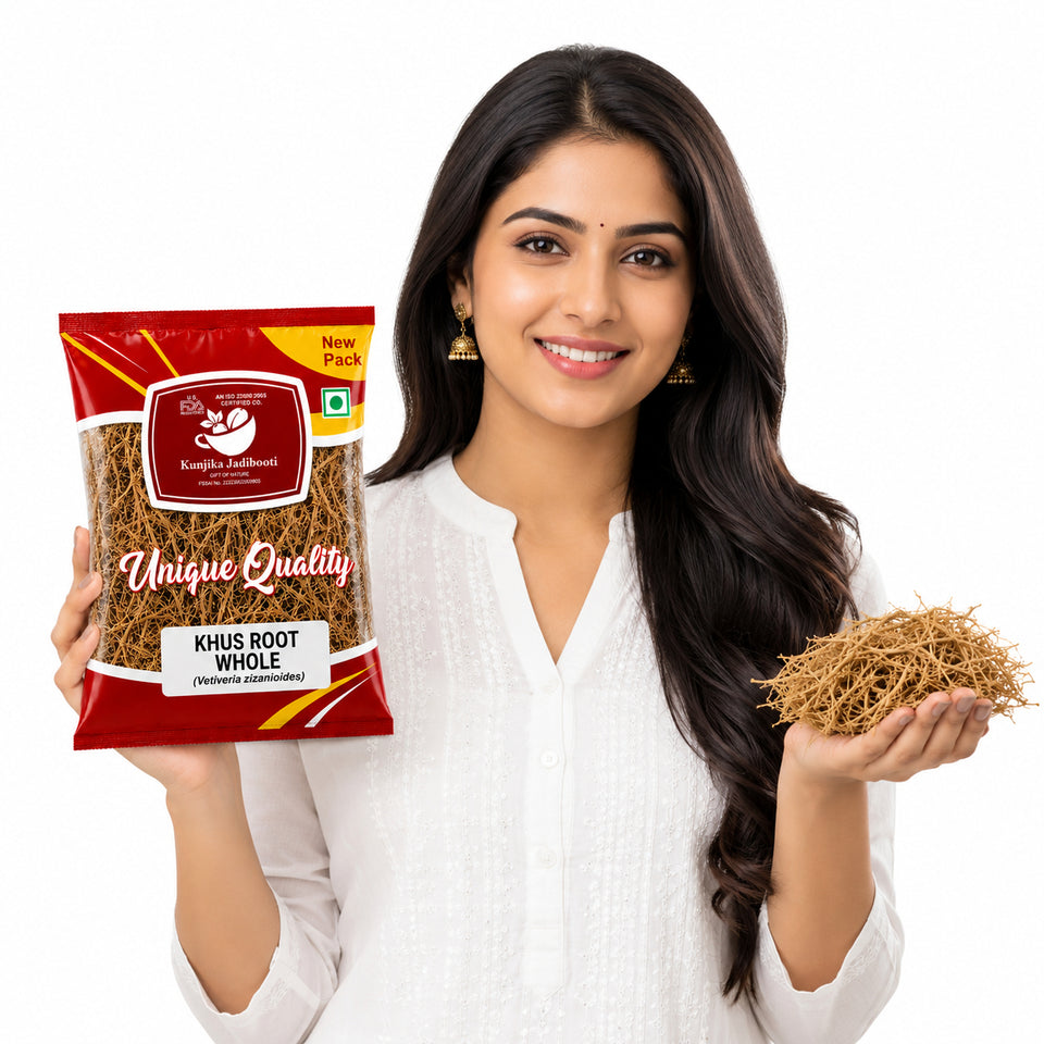 Kunjika Jadibooti Khas Root- Khus Jad - Ushira - Vetiver Roots - Vetiveria Zizanioides - Ramacham - 100 gm