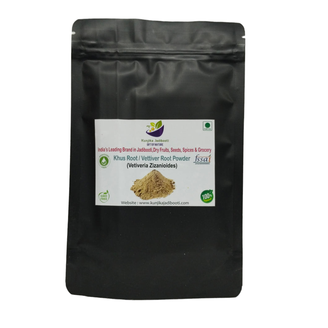 Kunjika Jadibooti Khas Root powder - Khus Jad - Ushira - Vetiver Roots - Vetiveria Zizanioides - Ramacham Powder - 100 gm