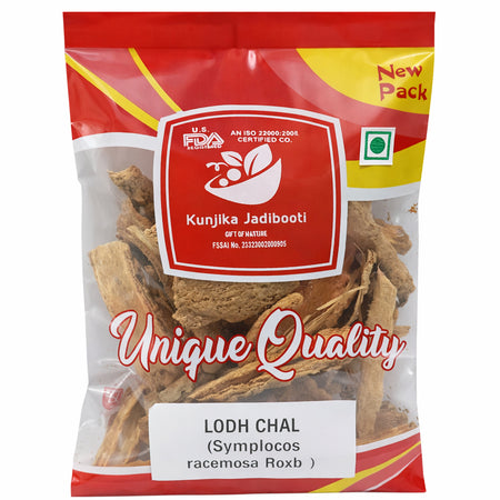 Kunjika Jadibooti Lodhra Bark | Lodhra Chhal | Lodh Pathani | Symplocos Racemosa Bark | Pathani Lodh - 100 gm