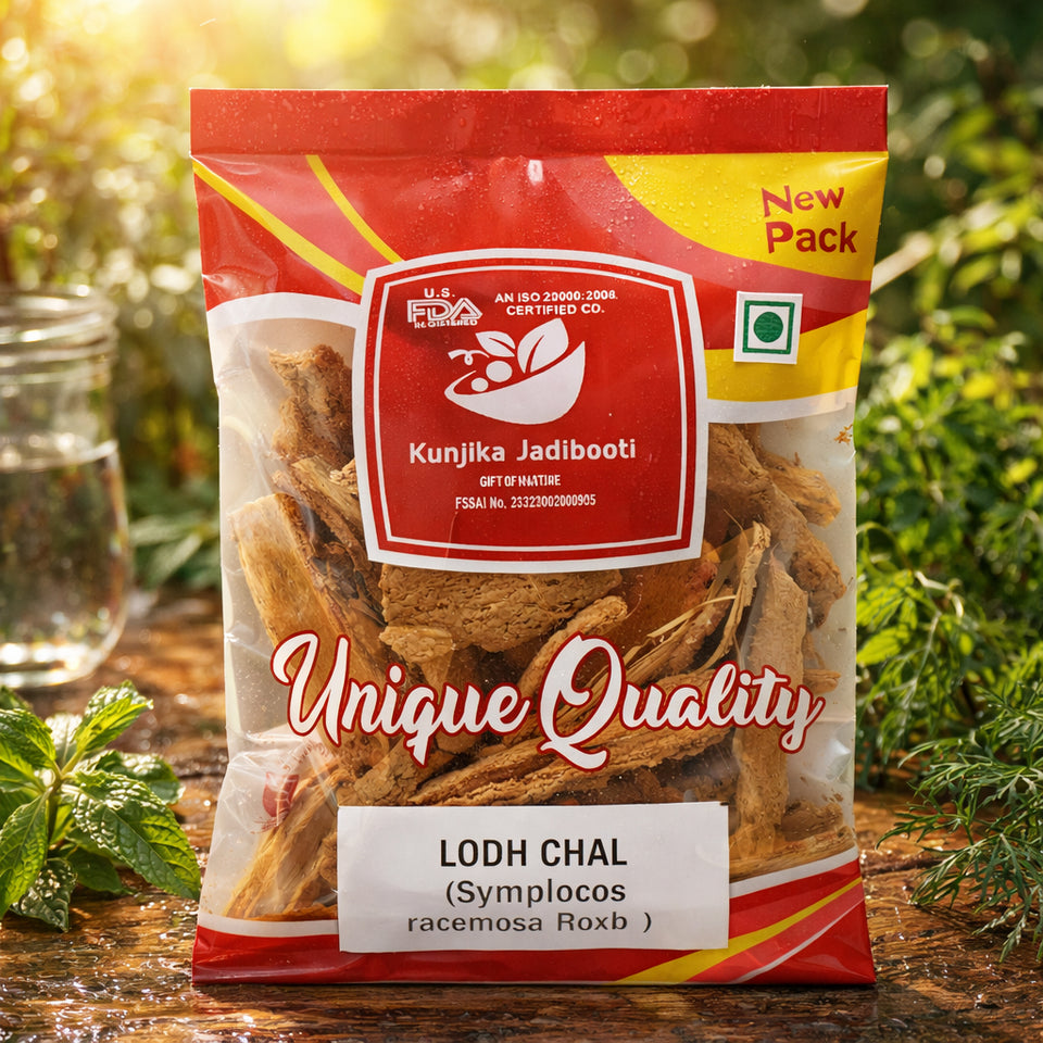 Kunjika Jadibooti Lodhra Bark | Lodhra Chhal | Lodh Pathani | Symplocos Racemosa Bark | Pathani Lodh - 100 gm